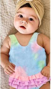 img 2 attached to Elegant Sunsuit Ruffled Swimwear: KANGKANG Baby Girl One Piece Bathing Suits