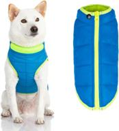 gooby comfort jacket - warm water resistant zip up dog jacket - small and medium dogs logo