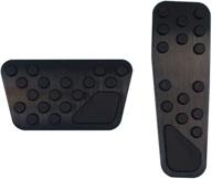 stainless steel keptrim gas brake pedal pad kit for 2009-2019 dodge challenger charger chrysler 300 - optimized for search engines, black, set of 2 logo