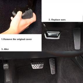 img 1 attached to Комплект накладок педали газового тормоза Keptrim из нержавеющей стали для Dodge Challenger Charger Chrysler 300 2009-2019 гг. - оптимизирован для поисковых систем, черный, набор из 2 шт.