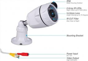 img 3 attached to Full HD 1080P Outdoor Hybrid Security Bullet Camera With 100Ft Night Vision, 6 Infrared LEDS, And Metal Housing - Compatible With TVI And Hybrid DVR Recorders. Includes 60Ft BNC Cable.