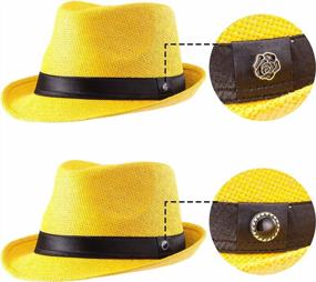 img 3 attached to Men'S Straw Fedora Hat: Classic Trilby, Panama, And Sun Styles In Wool Materials
