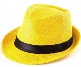img 4 attached to Men'S Straw Fedora Hat: Classic Trilby, Panama, And Sun Styles In Wool Materials