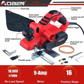 img 3 attached to AOBEN Electric Hand Planer- 9-Amp, 3-1/4-Inch, 18000Rpm For Woodworking DIY With Dual Side Dust Outlet
