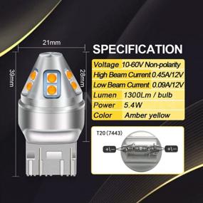 img 1 attached to Enhance Your Vehicle'S Lighting With Ruiandsion 7440/7443 LED Bulbs - Perfect Replacement For Reverse And Turn Signal Lights