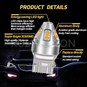img 3 attached to Улучшите освещение вашего автомобиля с помощью светодиодных ламп Ruiandsion 7440/7443 - идеальная замена для фонарей заднего хода и указателей поворота