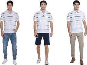 img 2 attached to Dronkon Short Sleeve Stripe Regular Fit T Shirts Men's Clothing made as Shirts