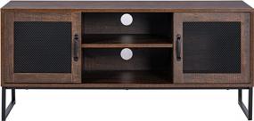 img 3 attached to Walnut Composite TV Stand With Metal Mesh Doors - Supports TVs Up To 48 Inches - SPIRICH 48