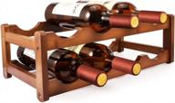 bamboo wine rack: pamiso 2-tiers holds 8 bottles perfect for pantry, kitchen, bars & wine cellars logo