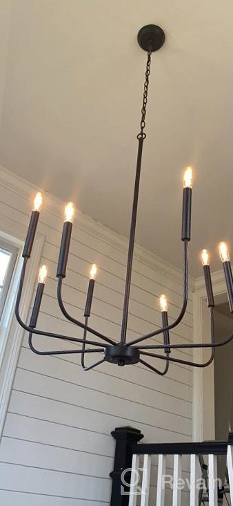 img 1 attached to Luxurious 8-Light Gold Chandelier For Modern Living Spaces By LALUZ review by Justin Bishop