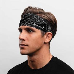 img 3 attached to Suddora Black Paisley Bandana Headband