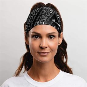 img 2 attached to Suddora Black Paisley Bandana Headband