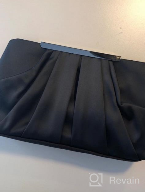 img 1 attached to Navy Satin Evening Clutch Purse With Pleated Design And Detachable Chain Strap For Women - Perfect For Weddings And Cocktail Parties review by Saber Spencer