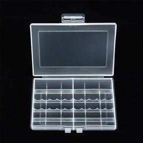img 3 attached to Portable AA AAA Battery Storage Box - Holds 10Pcs AA Or 10AAA+4AA Batteries In Clear Plastic Case Container