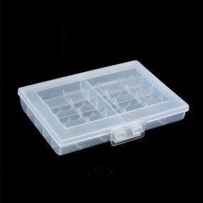 img 4 attached to Portable AA AAA Battery Storage Box - Holds 10Pcs AA Or 10AAA+4AA Batteries In Clear Plastic Case Container
