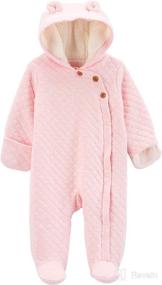 img 1 attached to 👶 Carter's Baby Girls' Hooded Quilted Pram Sleep & Play Suit - Newborn to 9 Months