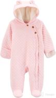 👶 carter's baby girls' hooded quilted pram sleep & play suit - newborn to 9 months логотип