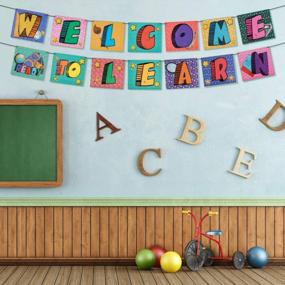 img 2 attached to STOBOK Back To School Banner,Welcome Back Banner First Day Of School Banner Porch Sign,Classroom Party Decorations For Kindergarten,Students And Teachers Schoolyard Party Supplies