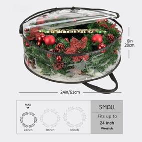 img 2 attached to Clear Heavy Duty Christmas Wreath Storage Bag - Protects And Preserves Your Holiday Seasonal Wreaths And Garlands With Handle - 24 Inch CINPIUK Container