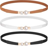 jasgood elastic fashion double pearls women's accessories : belts logo