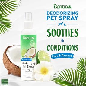 img 3 attached to TropiClean Lime & Coconut Deodorizing Spray For Fresh-Smelling Pets, 8Oz | Made In USA | Paraben-Free | Dye-Free | Breaks Down Odors