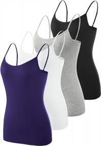 img 4 attached to Adjustable Spaghetti Strap Tank Top For Women - Basic Solid Camisole By Vislivin