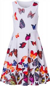 img 4 attached to Girls' Sleeveless Floral Print Dress By BFUSTYLE - Age 4-15 Years