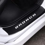 enhance and protect your bronco's door sills with jeyoda carbon fiber vinyl sticker scuff plate guards (white) logo