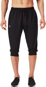 img 3 attached to NAVISKIN Men'S 3/4 Jogger Capri Pants With Zipper Pockets For Athletic Workouts, Running, Gym, And Yoga