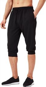 img 4 attached to NAVISKIN Men'S 3/4 Jogger Capri Pants With Zipper Pockets For Athletic Workouts, Running, Gym, And Yoga