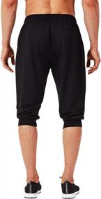 img 1 attached to NAVISKIN Men'S 3/4 Jogger Capri Pants With Zipper Pockets For Athletic Workouts, Running, Gym, And Yoga
