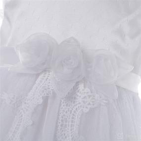 img 2 attached to 👗 NIMBLE Lace Mesh Christening Dress Set for Baby Girls | Includes Headband | 0-12 Months