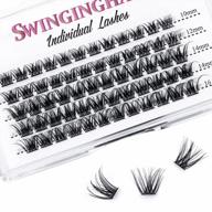 soft and wispy lash clusters - 60 pcs d curl individual eyelash extensions with reusable clusters, 10-16mm false eyelashes for at-home diy application (swa-60-d-10-16mm) logo