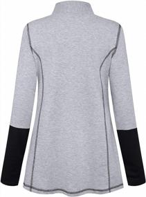 img 3 attached to Women'S Athletic Sweatshirts With Thumb Holes For Fitness, Yoga & Running - Long Sleeve Half Zip Tops By MOQIVGI