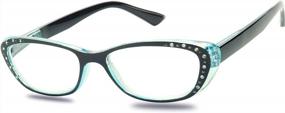 img 2 attached to Stylish Rhinestone Cateye Reading Glasses In Dual Tone Colors - Available In Multiple Magnifications!