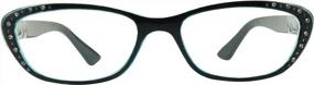 img 1 attached to Стильные очки для чтения "кошачий глаз" со стразами в двухцветных тонах - доступны в нескольких увеличениях!