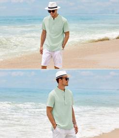 img 1 attached to 🌞 Stay Cool and Stylish with Enjoybuy Summer Henley Shirts Sleeve