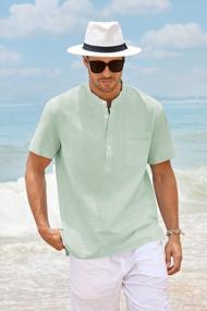 img 2 attached to 🌞 Stay Cool and Stylish with Enjoybuy Summer Henley Shirts Sleeve