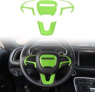 🚗 voodonala light green steering wheel cover trim for 2015-2022 dodge challenger charger - set of 4 logo