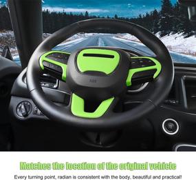 img 1 attached to 🚗 Voodonala Light Green Steering Wheel Cover Trim for 2015-2022 Dodge Challenger Charger - Set of 4