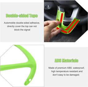 img 2 attached to 🚗 Voodonala Light Green Steering Wheel Cover Trim for 2015-2022 Dodge Challenger Charger - Set of 4