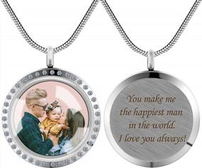 img 4 attached to Vintage Engraved Heart Locket Necklace With Personalized Photo Holder For Girls - Floating Memory Lockets That Can Hold 2 Pictures