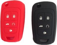 a pair(1 red and 1 black) new silicone cover holder key jacket for chevrolet camaro cruze volt equinox spark malibu sonic flip remote key case shell 5 btn логотип