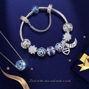 img 3 attached to NINAQUEEN Sterling Silver Charms - Sparkling Night Sky Cubic Zirconia & Blue Enamel, Gift Box Included!