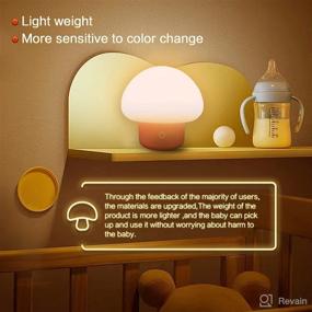 img 3 attached to 🍄 Rechargeable LED Mushroom Lamp, Multicolor Cute Night Light, Dimmable Nightlight for Bedroom, Nursery, Baby Breastfeeding - Warm Lighting