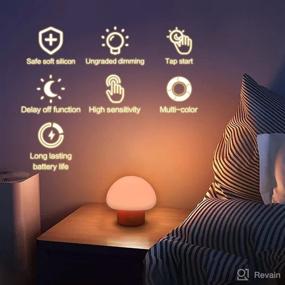 img 2 attached to 🍄 Rechargeable LED Mushroom Lamp, Multicolor Cute Night Light, Dimmable Nightlight for Bedroom, Nursery, Baby Breastfeeding - Warm Lighting