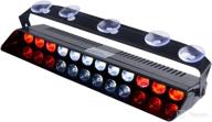 🚒 highly visible led strobe red white emergency dash lights with 16 flashing patterns for firefighter first responder vehicles pov - interior front windshield and rear window warning lighting. логотип