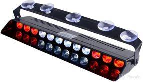 img 4 attached to 🚒 Highly Visible LED Strobe Red White Emergency Dash Lights with 16 Flashing Patterns for Firefighter First Responder Vehicles POV - Interior Front Windshield and Rear Window Warning Lighting.