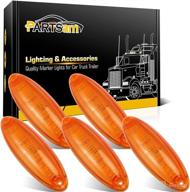 🚛 partsam 5pcs waterproof amber lens yellow 6 led top cab marker roof running lights lamps for freightliner cascadia heavy duty trucks - replacement solution логотип