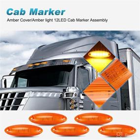 img 3 attached to 🚛 Partsam 5pcs Waterproof Amber Lens Yellow 6 LED Top Cab Marker Roof Running Lights Lamps for Freightliner Cascadia Heavy Duty Trucks - Replacement Solution